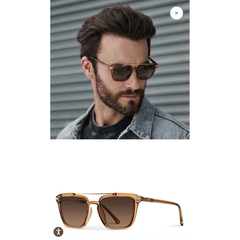 WearMe Pro WMP CONNER Square‎ Polarized Sunglasses, Brown/Brown 53-20-148